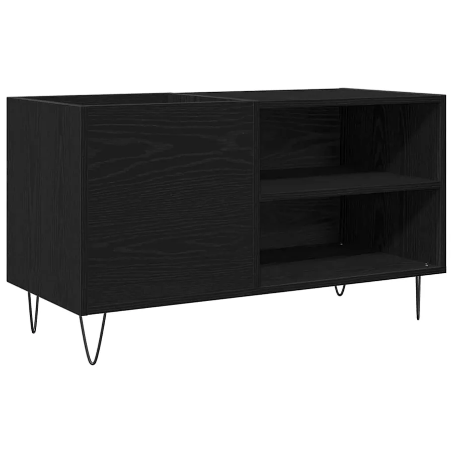 Meuble à vinyles Chêne noir 85 x 38 x 48 cm Bois d'ingénierie - 2