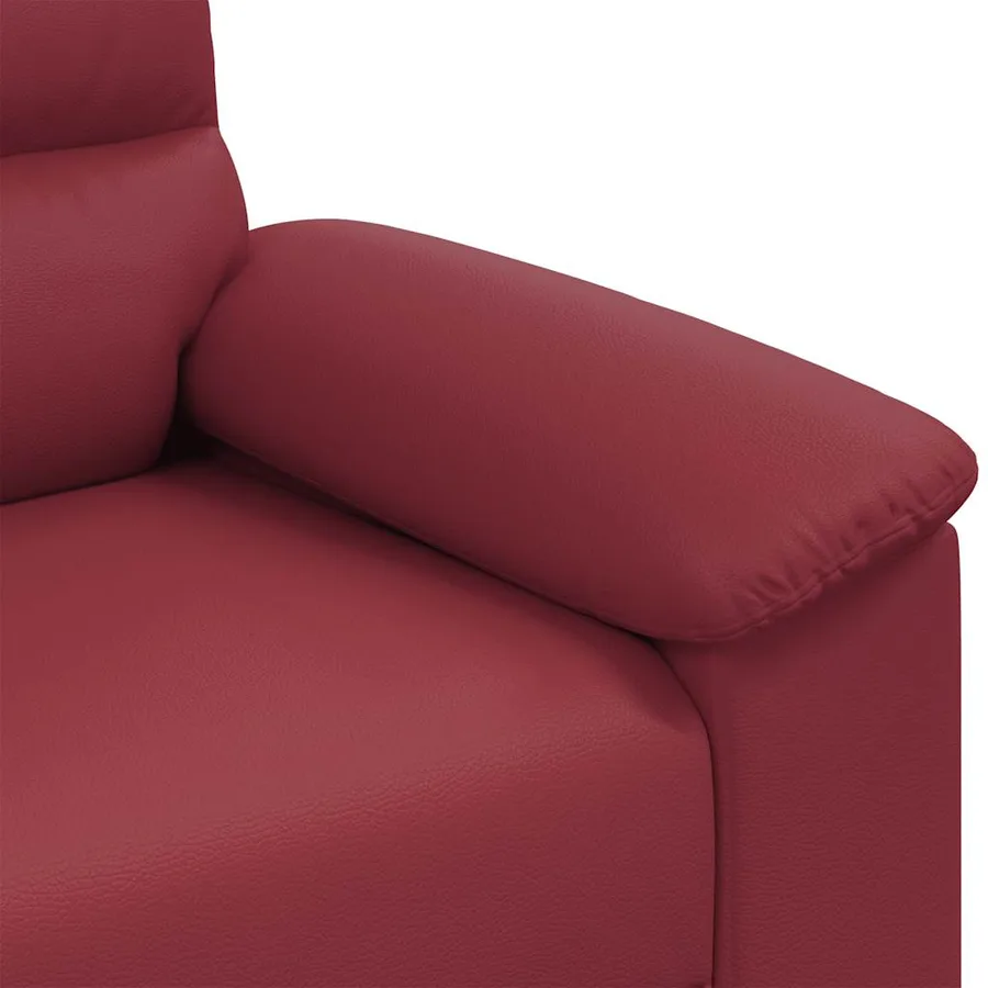Canapé 2 places rouge bordeaux 180x81x84 cm en similicuir - 7