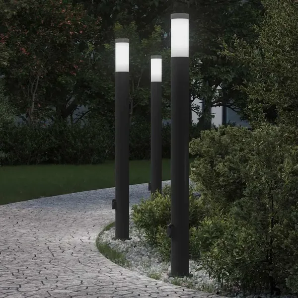 Borne lumineuse avec sortie lot de 3 110 cm acier inoxydable IP44