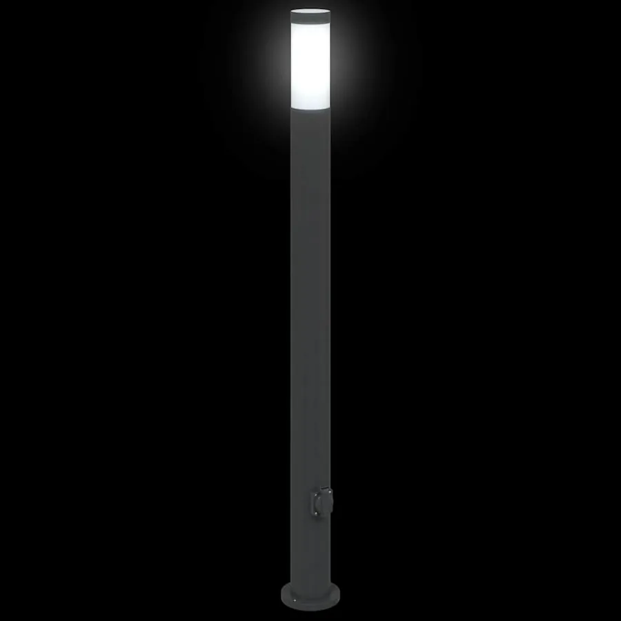 Borne lumineuse avec sortie lot de 3 110 cm acier inoxydable IP44 - 5