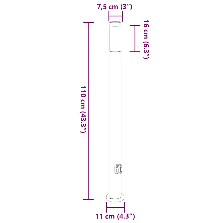 Borne lumineuse avec sortie lot de 3 110 cm acier inoxydable IP44 - 11