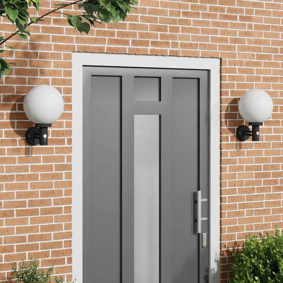 Applique Murale Extérieure 2 pcs Noir 28 x 25 x 38 cm