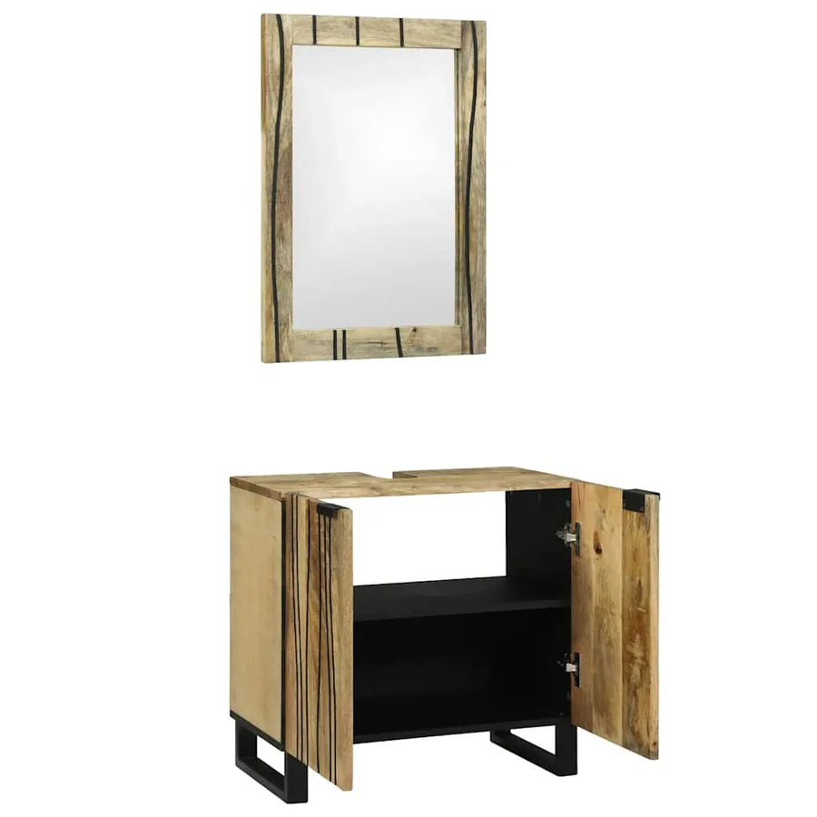 Ensemble d'armoire de salle de bain 2 pcs Naturel - 2