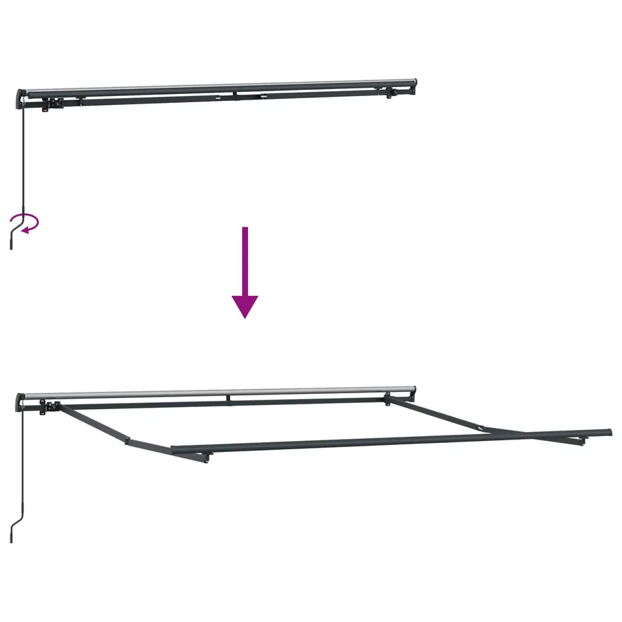 Auvent rétractable Noir 300 x 250 cm Polyester et Aluminium - 9