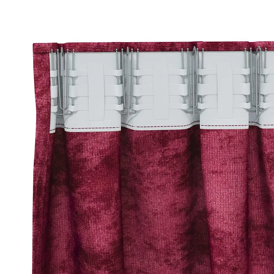 Rideaux en velours 2 pcs Rouge bordeaux 245 x 140 cm Velours - 5