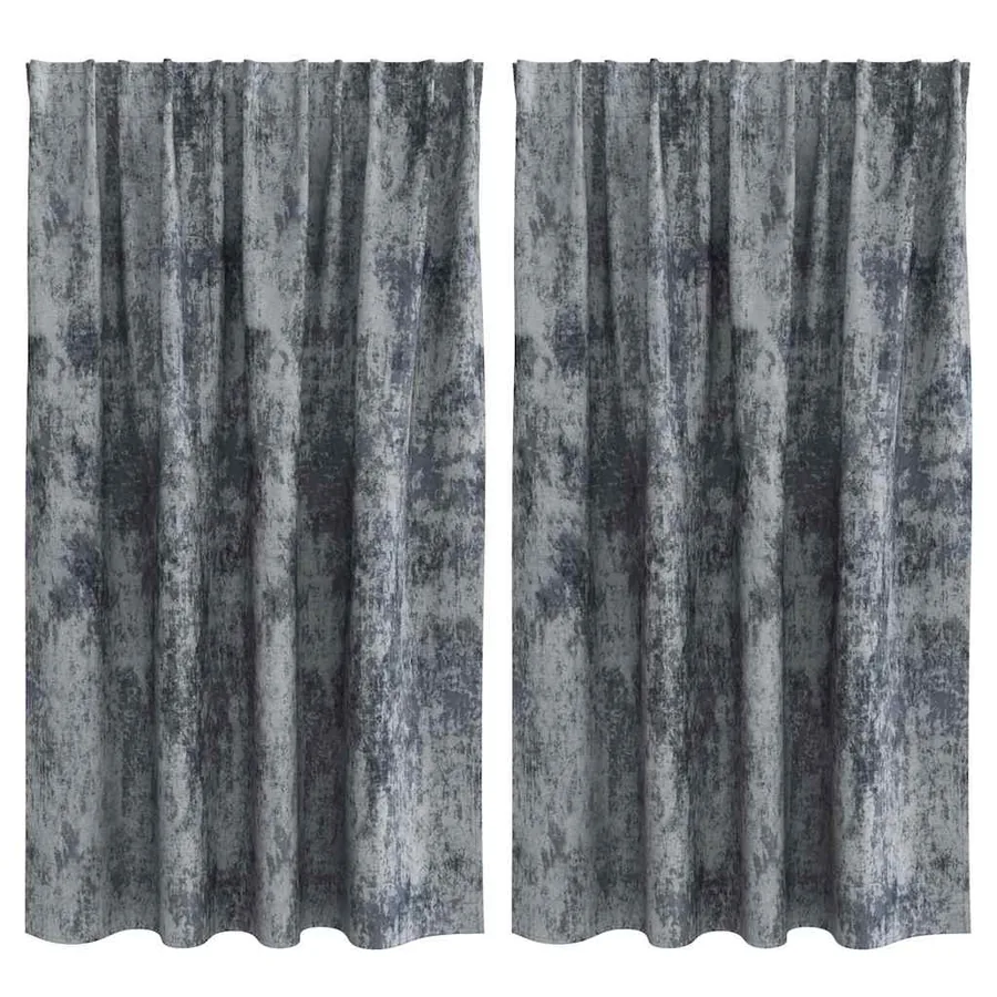 Rideaux en velours 2 pcs Gris Argenté 140 x 140 cm Velours - 2