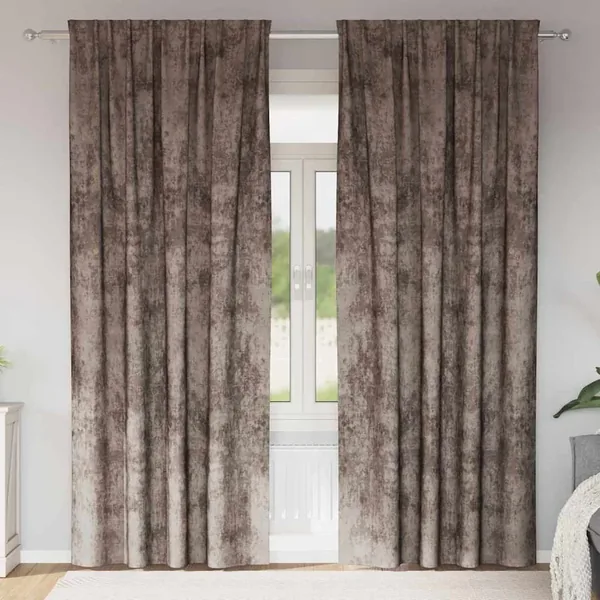 Rideaux en velours 2 pcs Cappuccino 245 x 140 cm Velours