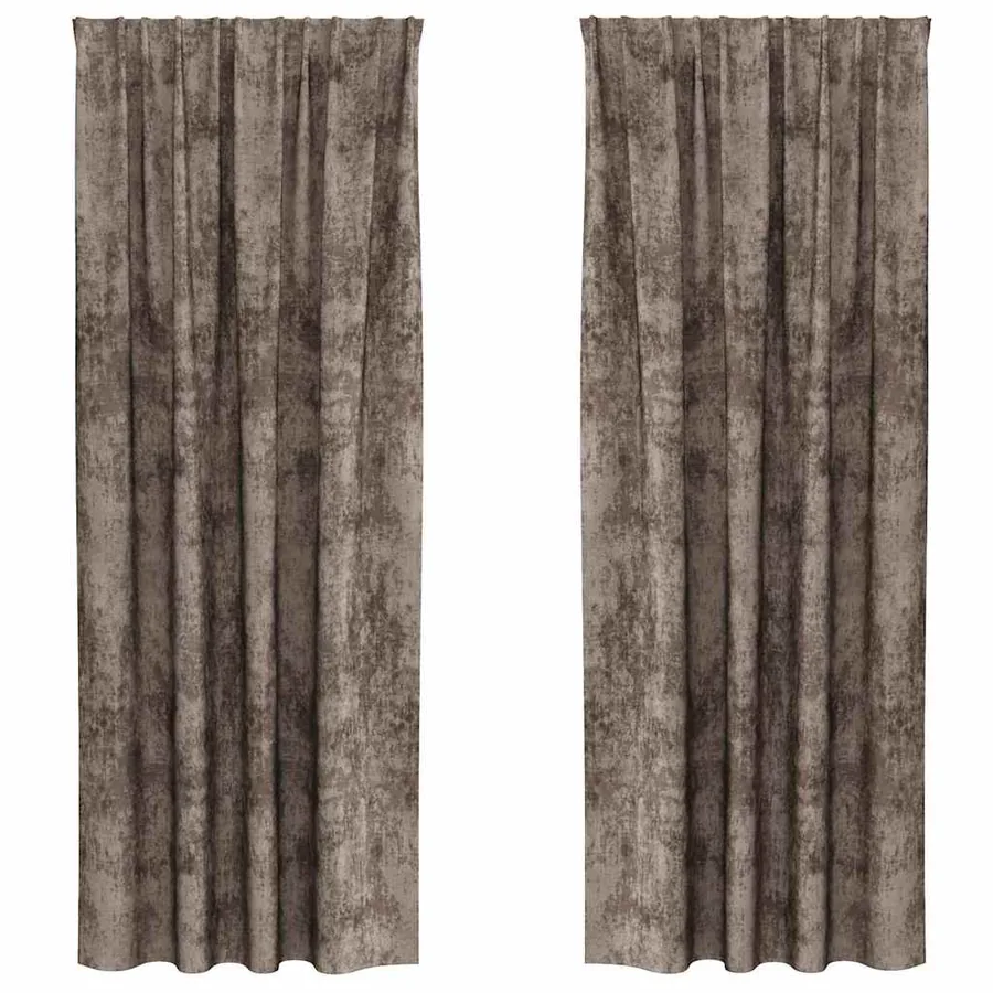 Rideaux en velours 2 pcs Cappuccino 245 x 140 cm Velours - 2