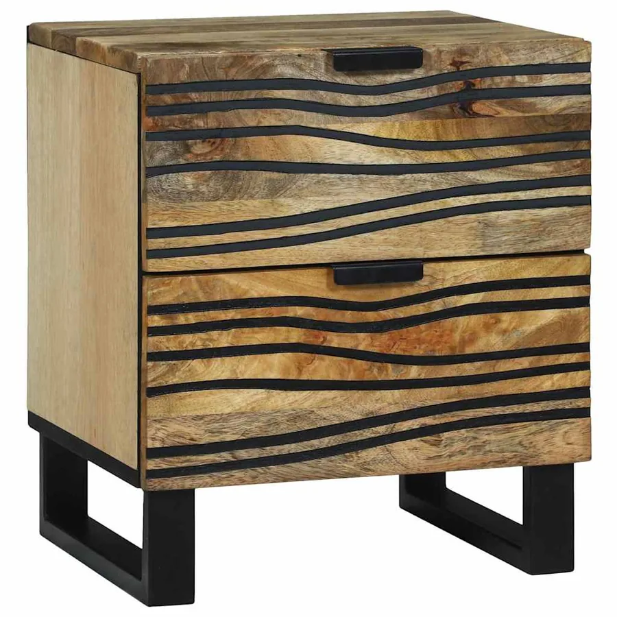 Table de chevet Naturel 40 x 33 x 46 cm Bois d'ingénierie