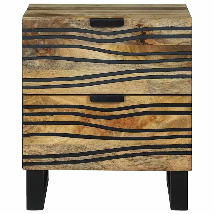 Table de chevet Naturel 40 x 33 x 46 cm Bois d'ingénierie - 3