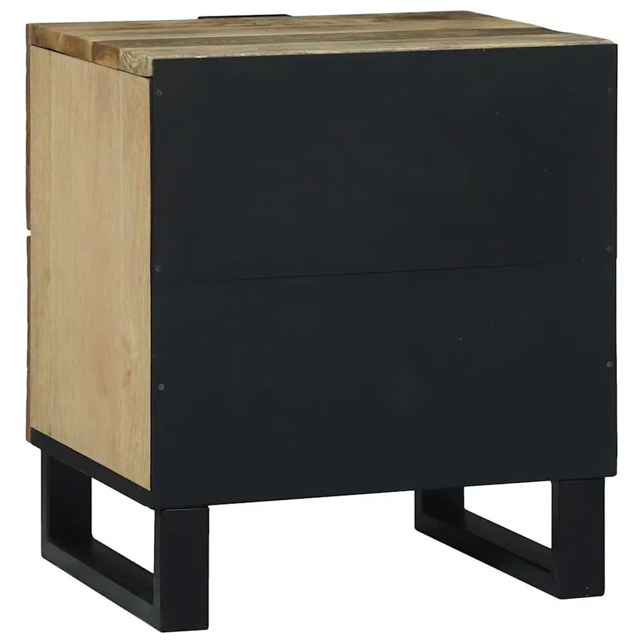 Table de chevet Naturel 40 x 33 x 46 cm Bois d'ingénierie - 5