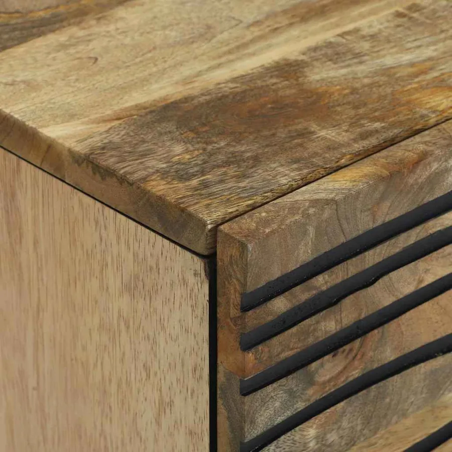 Table de chevet Naturel 40 x 33 x 46 cm Bois d'ingénierie - 6