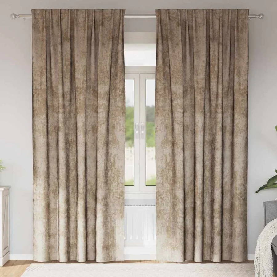 Rideaux en velours 2 pcs Champagne 225 x 140 cm Velours