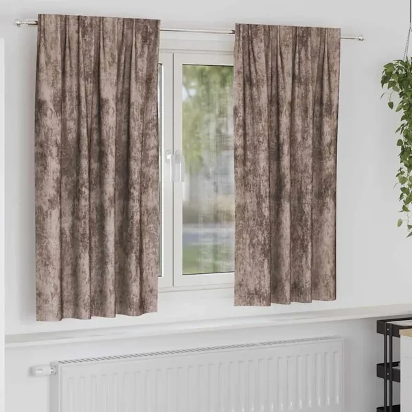 Rideaux en velours 2 pcs Cappuccino 175 x 140 cm Velours
