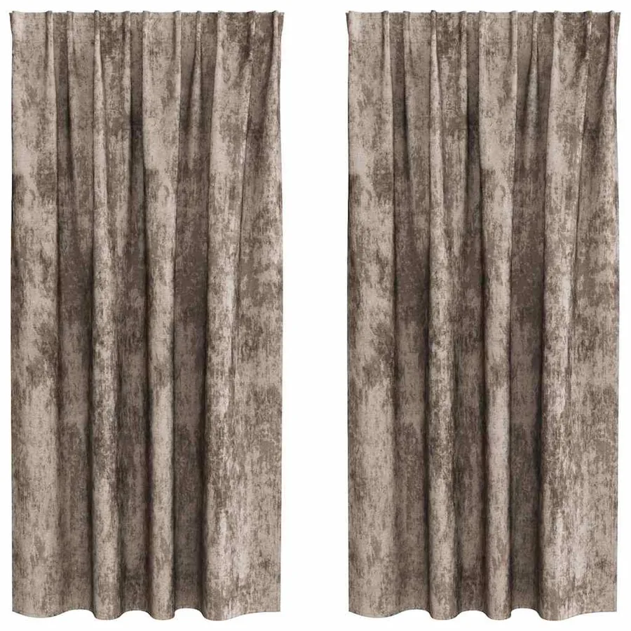 Rideaux en velours 2 pcs Cappuccino 175 x 140 cm Velours - 2