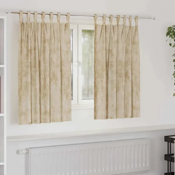 Rideaux en velours 2 pcs Crème 140 x 140 cm Velours