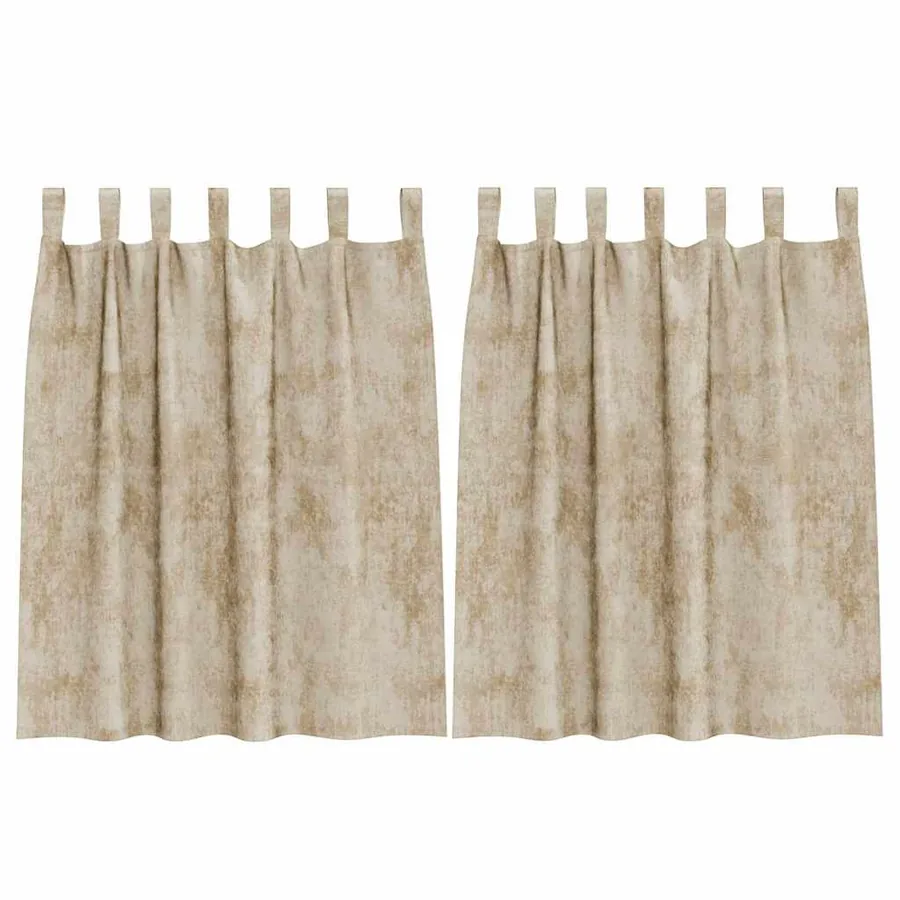 Rideaux en velours 2 pcs Crème 140 x 140 cm Velours - 2