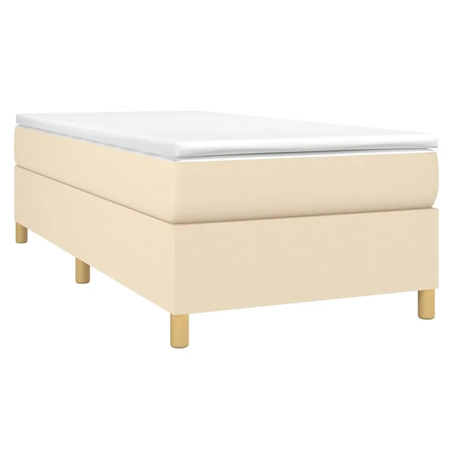 Sommier à lattes de lit et matelas Crème 90x190 cm Tissu - 3