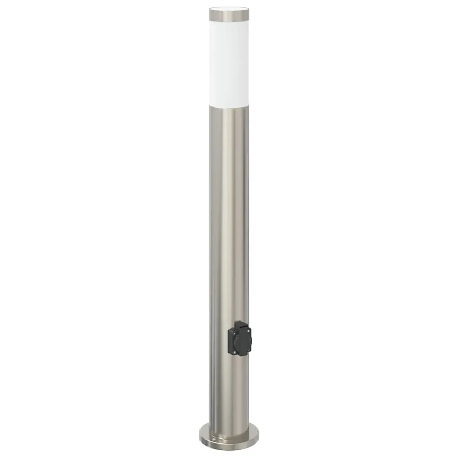 Bornes lumineuses avec sortie lot de 3 80 cm acier inoxydable IP44 - 4
