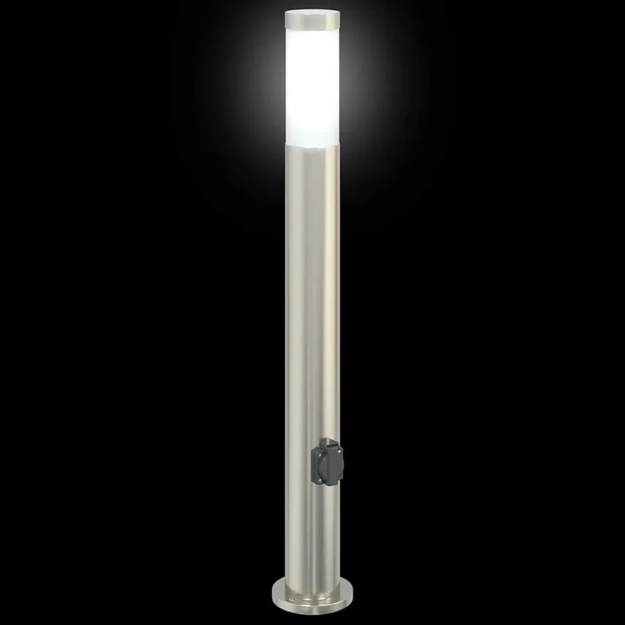 Bornes lumineuses avec sortie lot de 3 80 cm acier inoxydable IP44 - 5