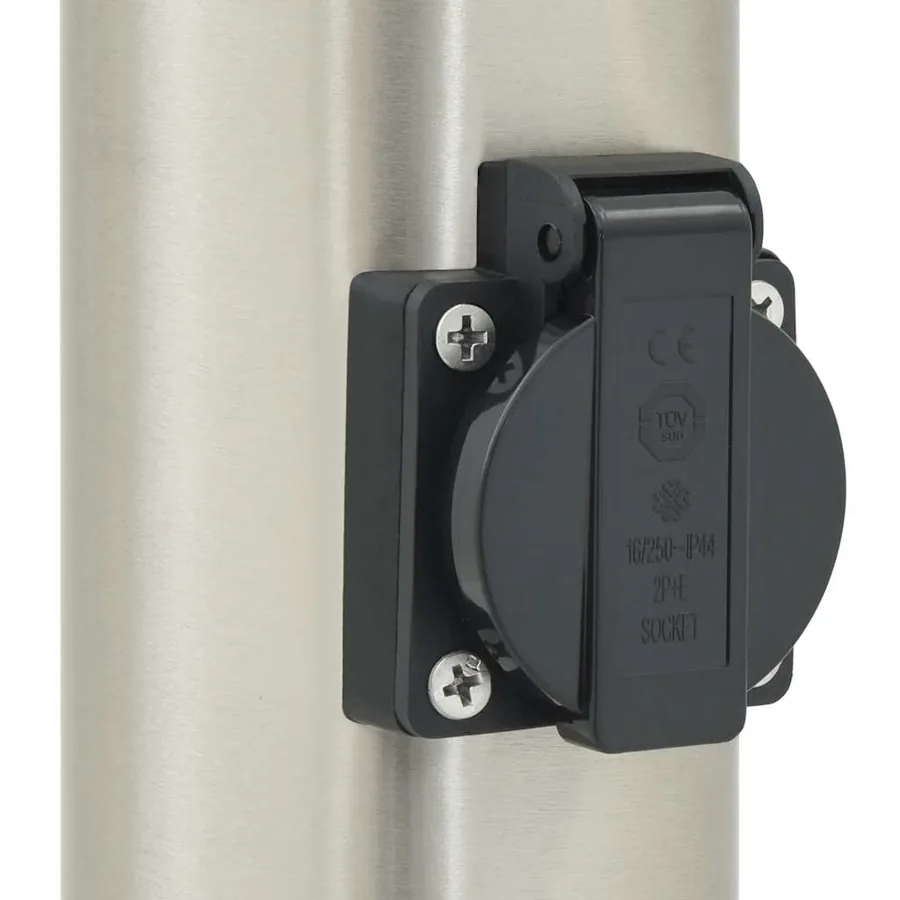 Bornes lumineuses avec sortie lot de 3 80 cm acier inoxydable IP44 - 7