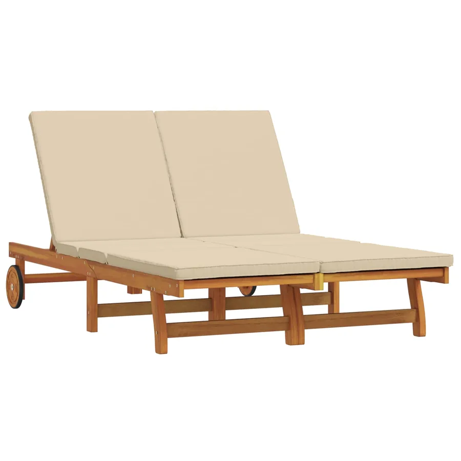 Transat Marron 125 x 200 x 84 cm Bois d'Acacia Massif