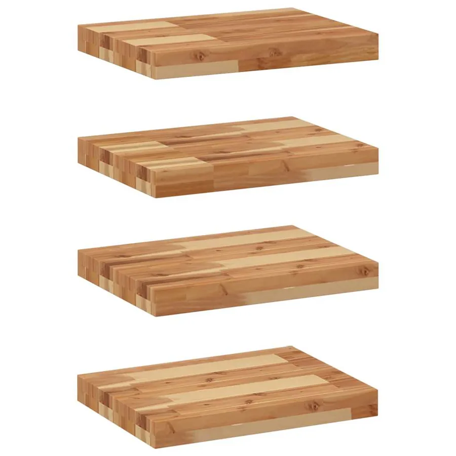 Étagères flottantes 4 pcs 40x30x4 cm acacia massif à l'huile - 2