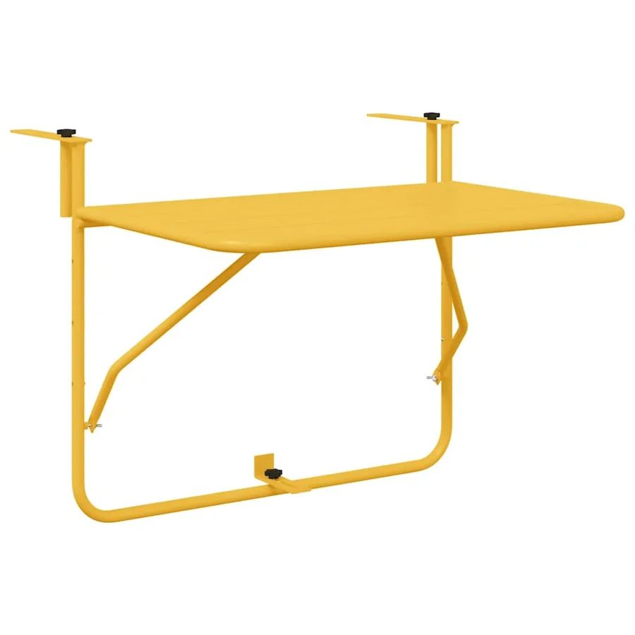 Table Suspendue de Balcon Moutarde 60 x 39 x 65 cm Acier - 2