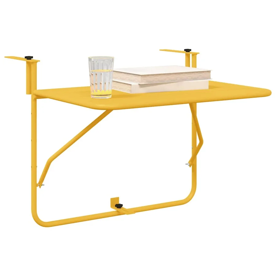 Table Suspendue de Balcon Moutarde 60 x 39 x 65 cm Acier - 3