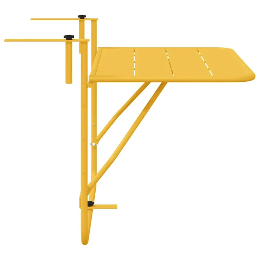 Table Suspendue de Balcon Moutarde 60 x 39 x 65 cm Acier - 7