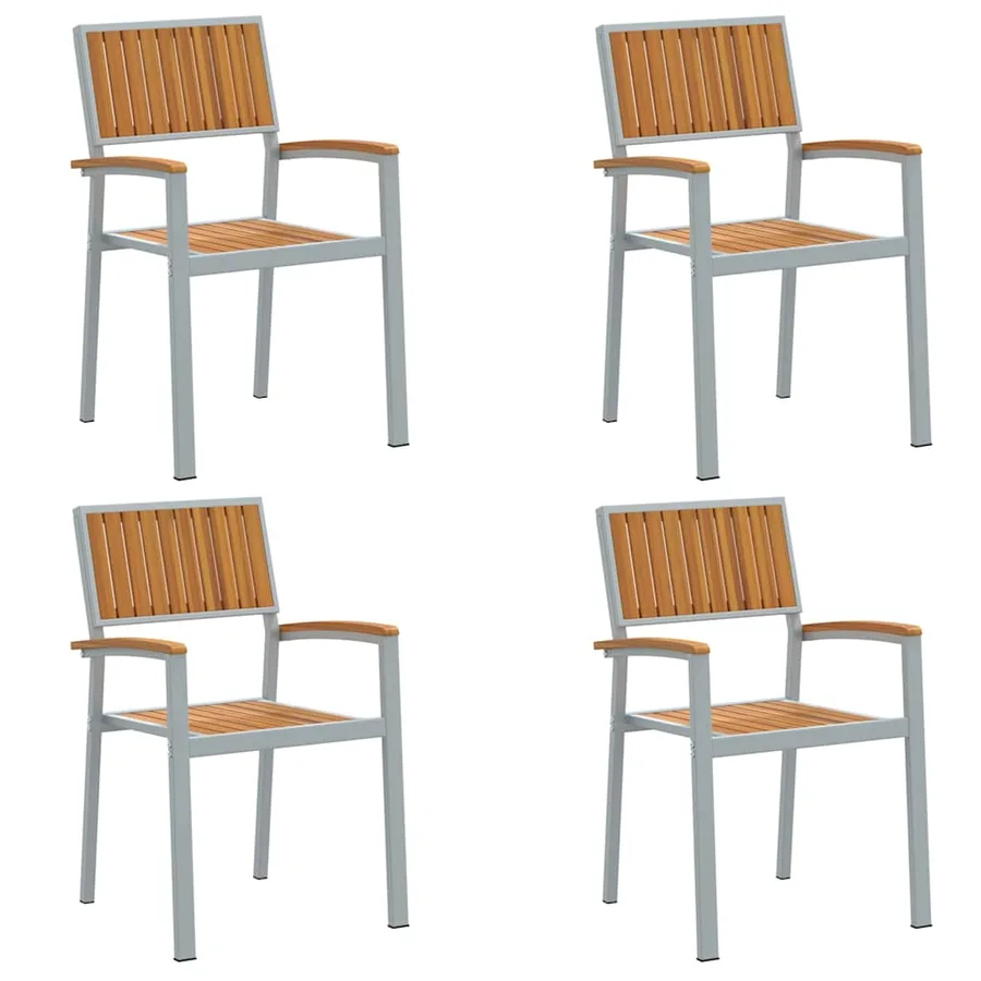 Chaise empilable 4 pcs Marron 56 x 57 x 87 cm - 2