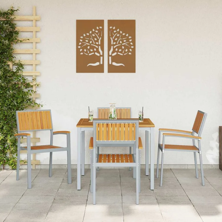 Chaise empilable 4 pcs Marron 56 x 57 x 87 cm - 3