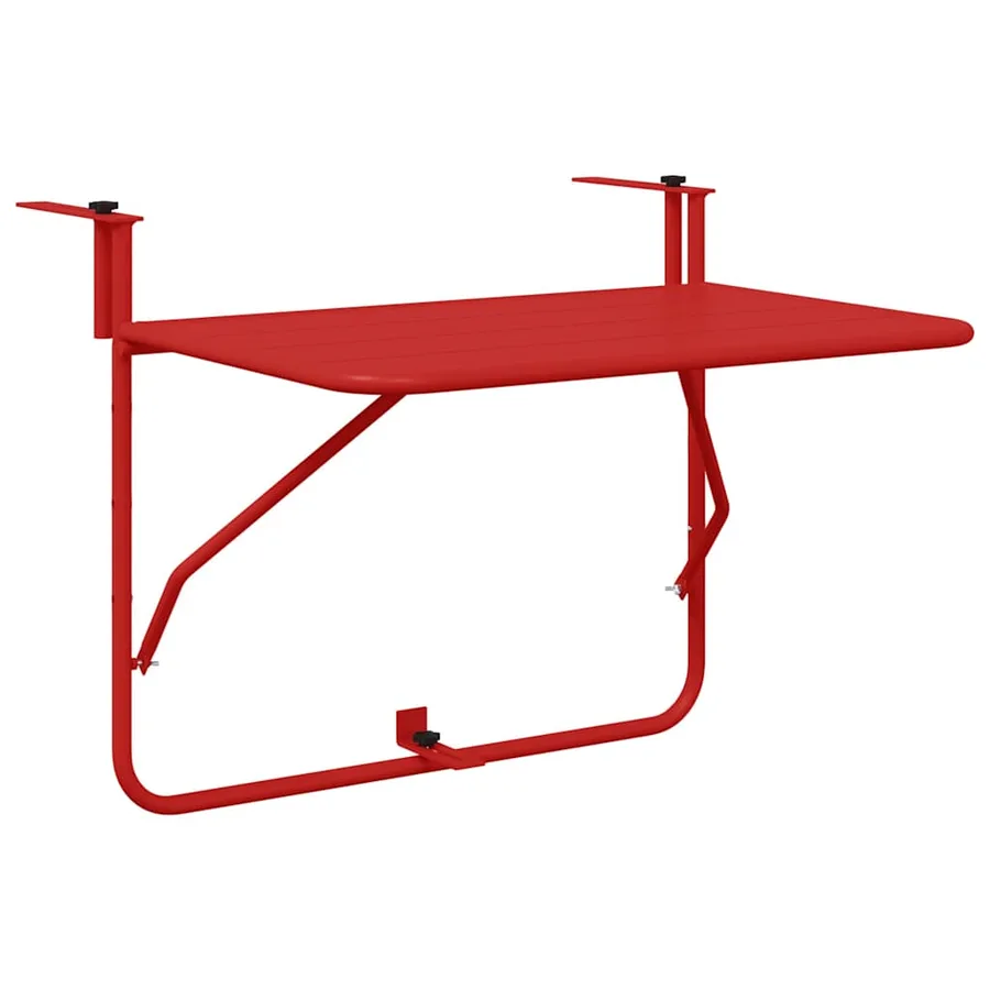 Table Suspendue de Balcon Rouge 60 x 39 x 65 cm Acier - 2