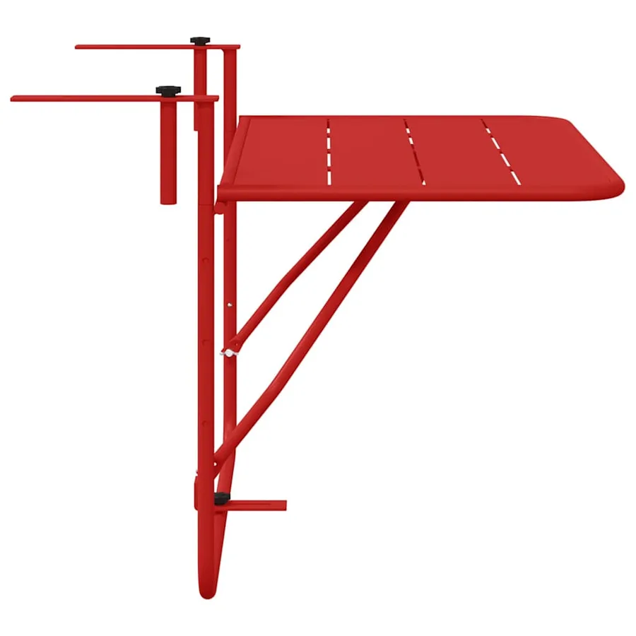 Table Suspendue de Balcon Rouge 60 x 39 x 65 cm Acier - 7
