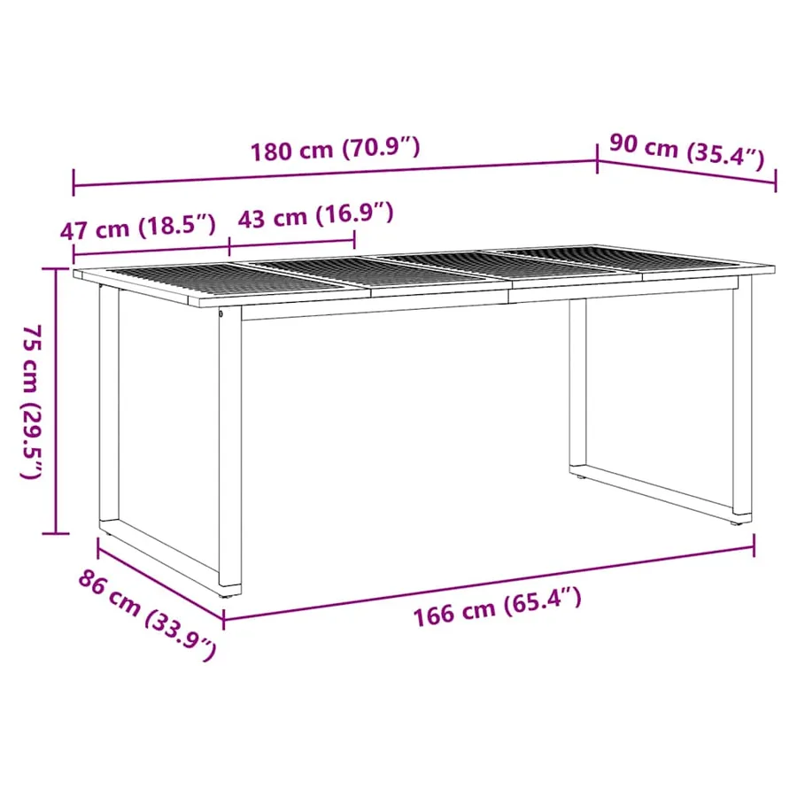 Ensemble de salle à manger pour jardin 5 pcs Gris - 12