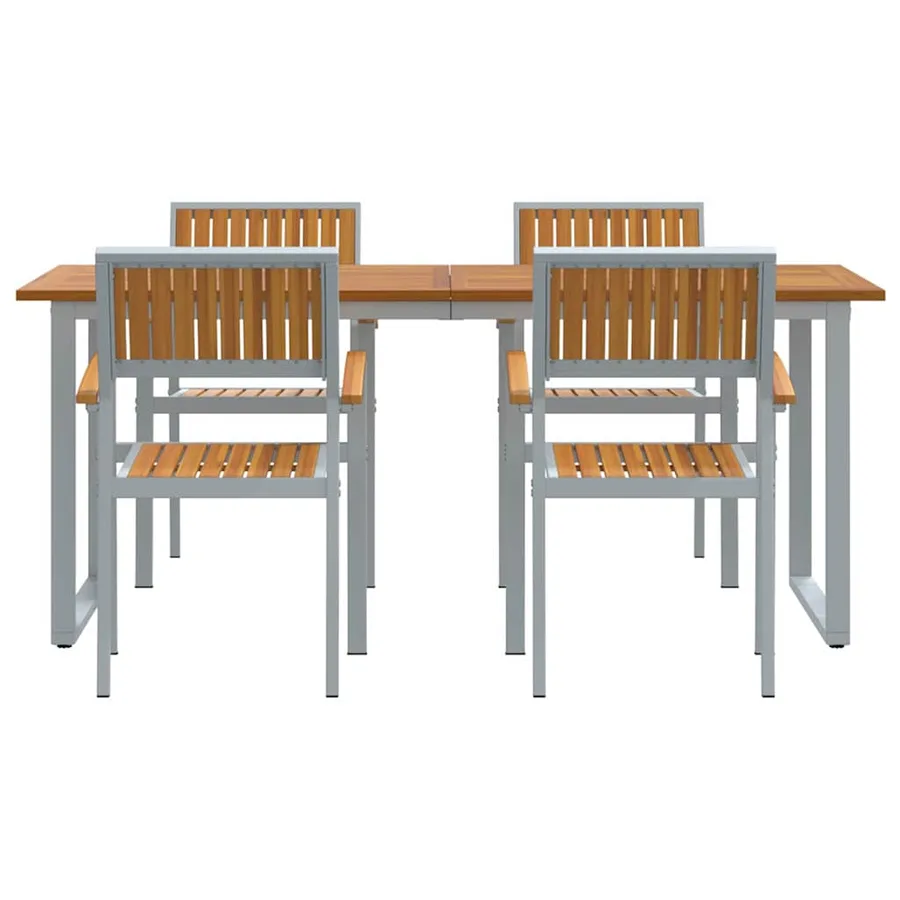 Ensemble de salle à manger pour jardin 5 pcs Gris - 7