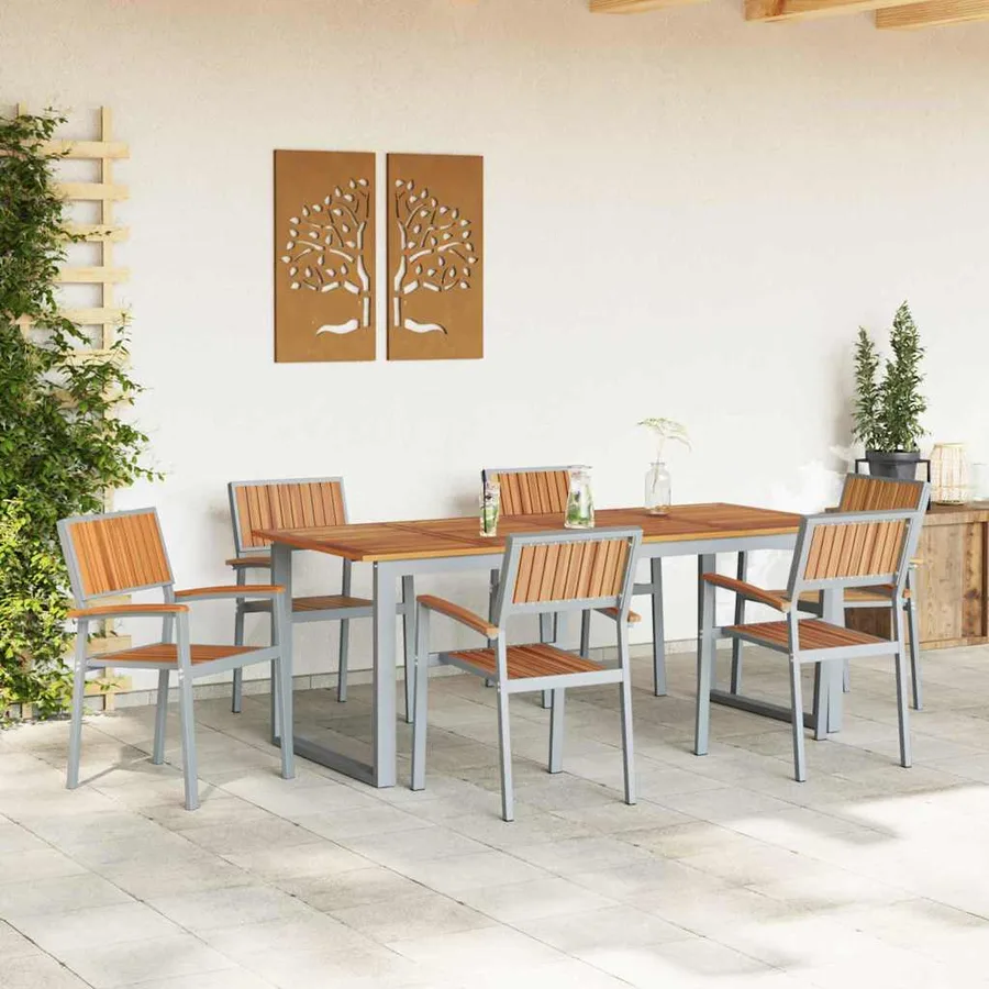 Chaise empilable 6 pcs Marron 56 x 57 x 87 cm - 3