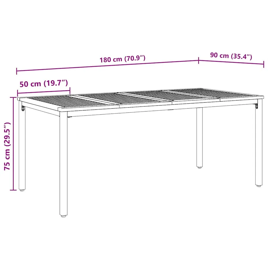 Ensemble de salle à manger pour jardin 7 pcs Gris - 12