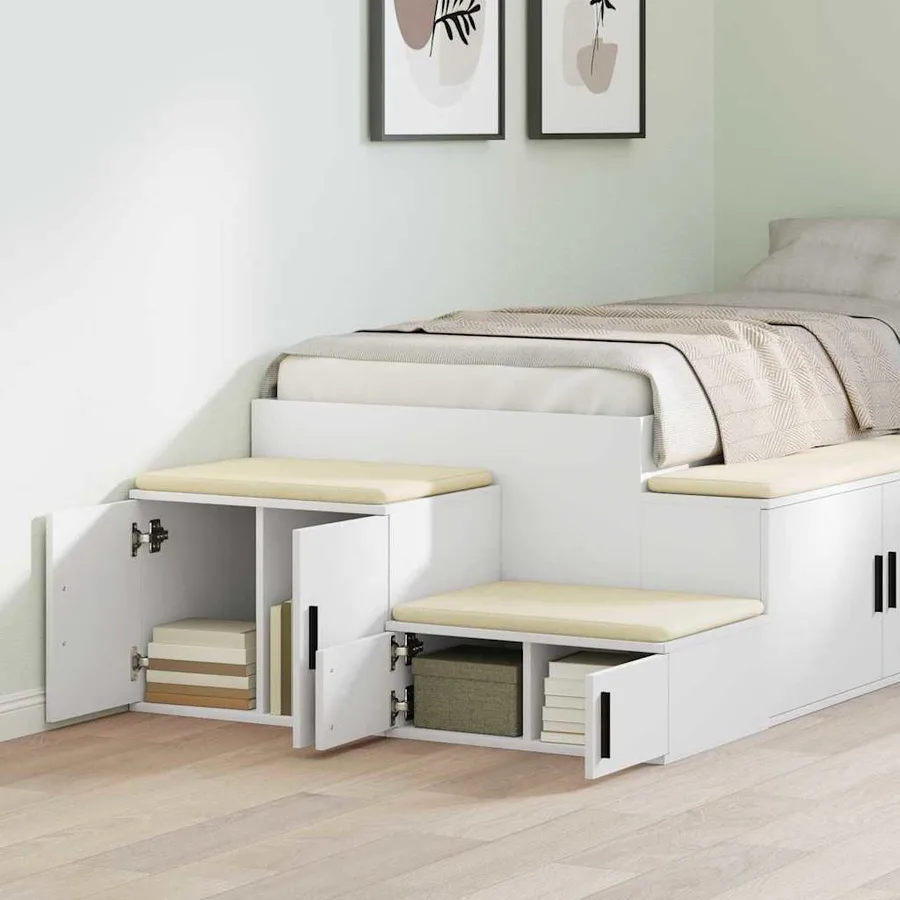 Armoire de rangement 2 pcs Blanc 127 x 41 x 40 cm - 4