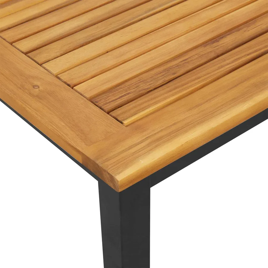 Transat Noir 200 x 55 x 35 cm Bois d'Acacia Massif - 11