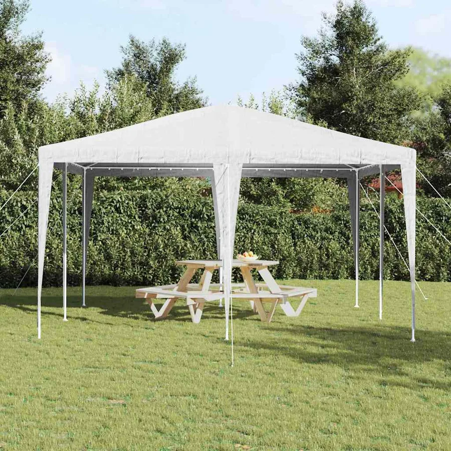 Tente de fête Blanc 400 x 400 x 266 cm Polyéthylène et acier - 4
