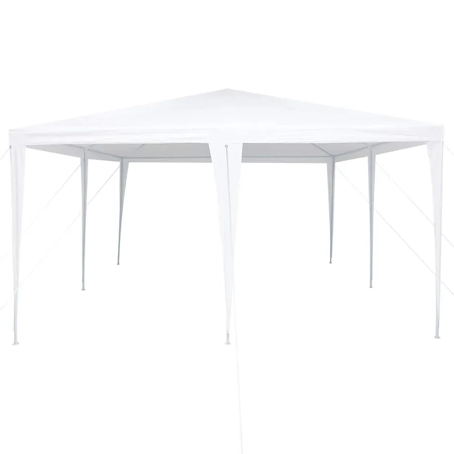 Tente de fête Blanc 400 x 400 x 266 cm Polyéthylène et acier - 5