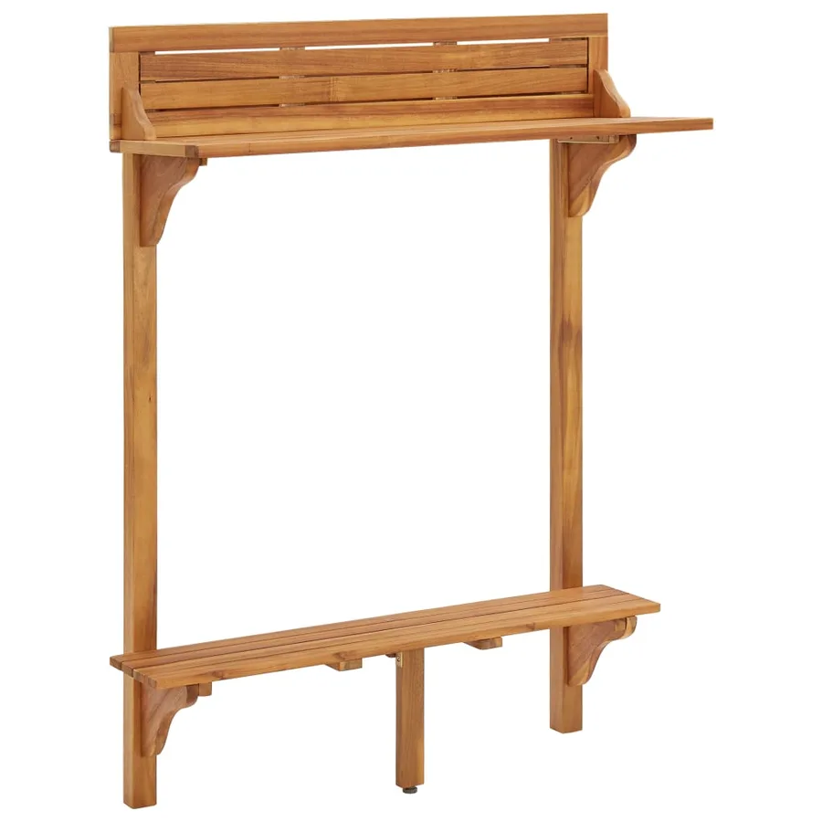 Table de bar de balcon 90x37x122,5 cm Bois d'acacia massif - 2