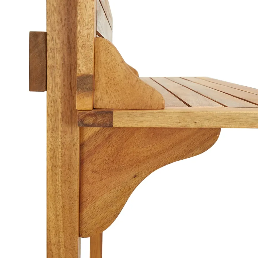 Table de bar de balcon 90x37x122,5 cm Bois d'acacia massif - 6