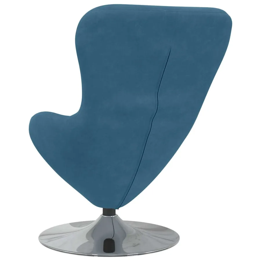 Fauteuil œuf Bleu Velours - 6