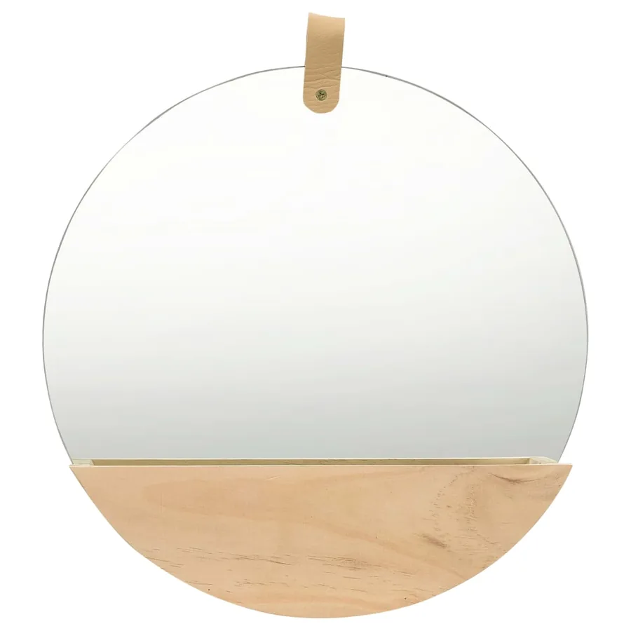Miroir mural pin massif 35 cm