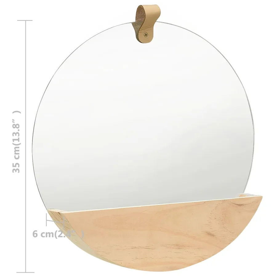 Miroir mural pin massif 35 cm - 7