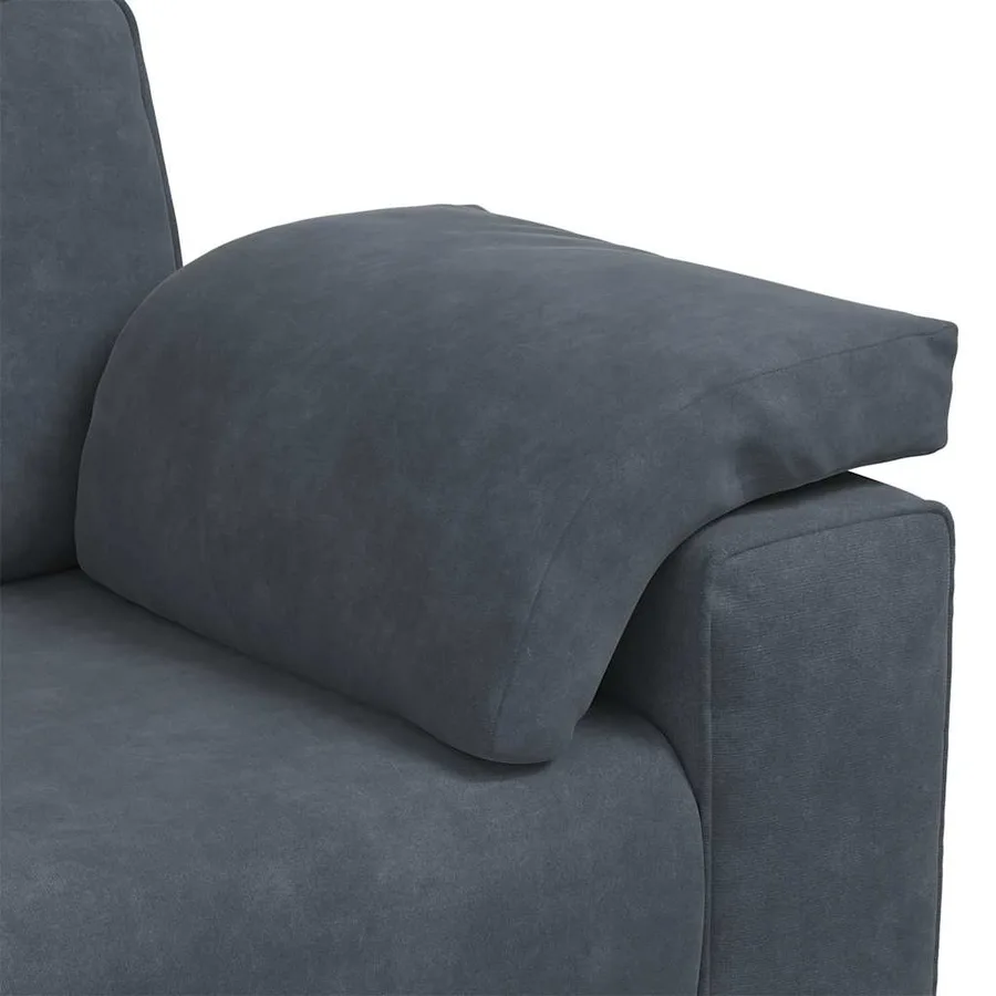 Canapé à 3 places gris foncé 220x77x82 cm velours - 7