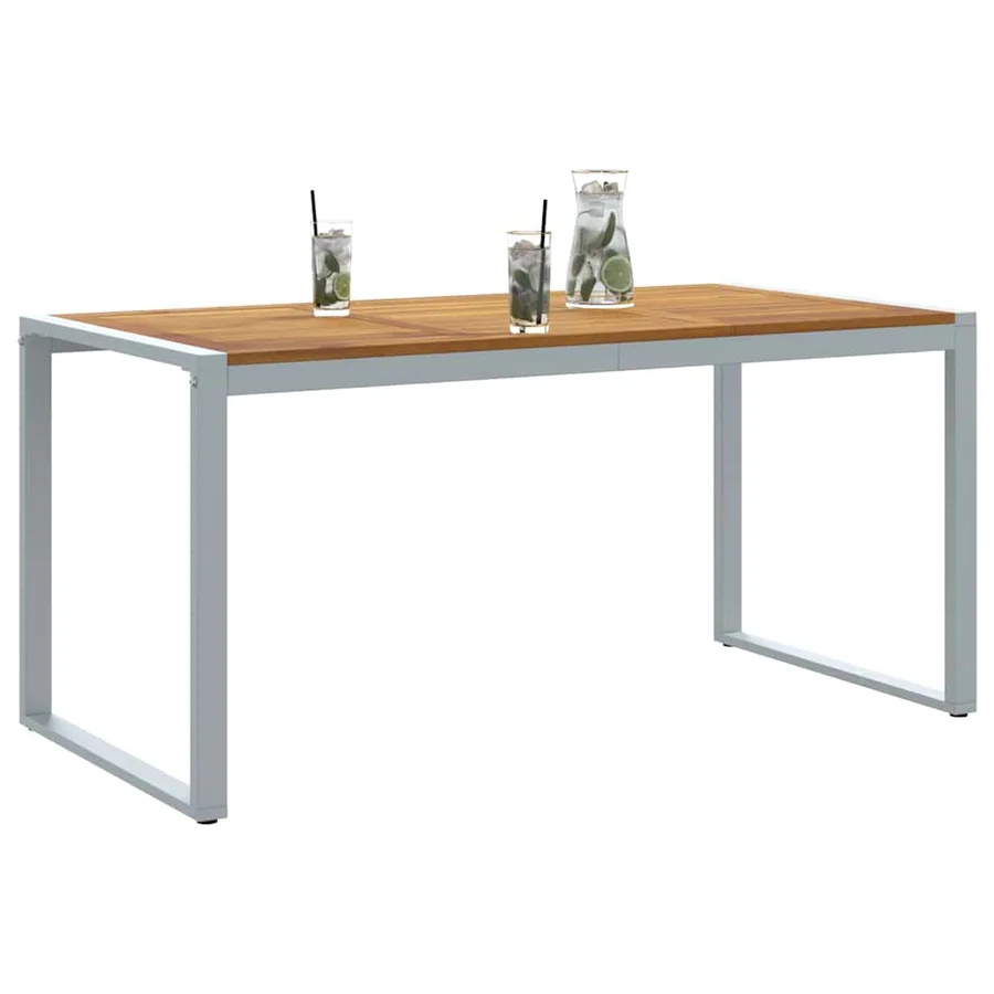 Table de Jardin Gris 160 x 80 x 75 cm Bois d'Acacia Massif - 3