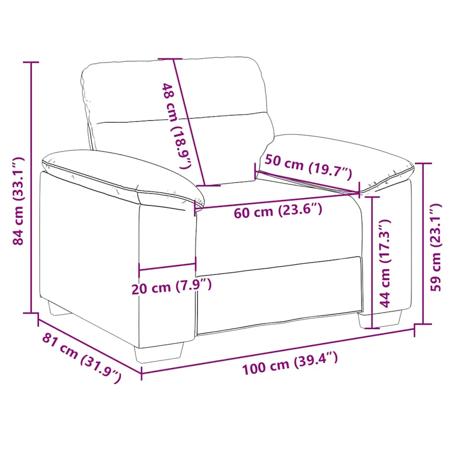 Fauteuil canapé rouge bordeaux 100x81x84 cm en similicuir - 9